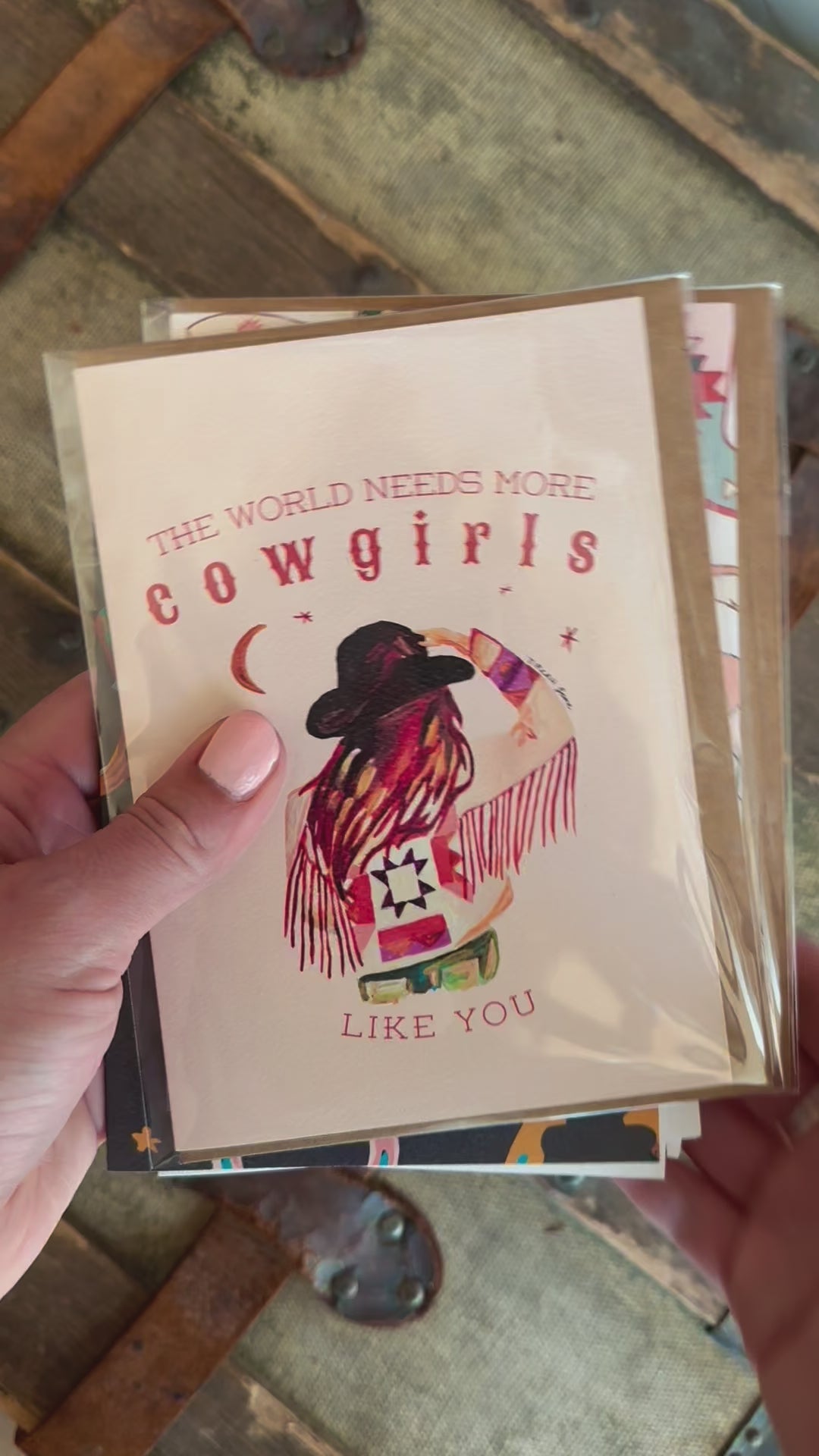 Happy Birthday Cosmic Cowgirl Western Horse Card